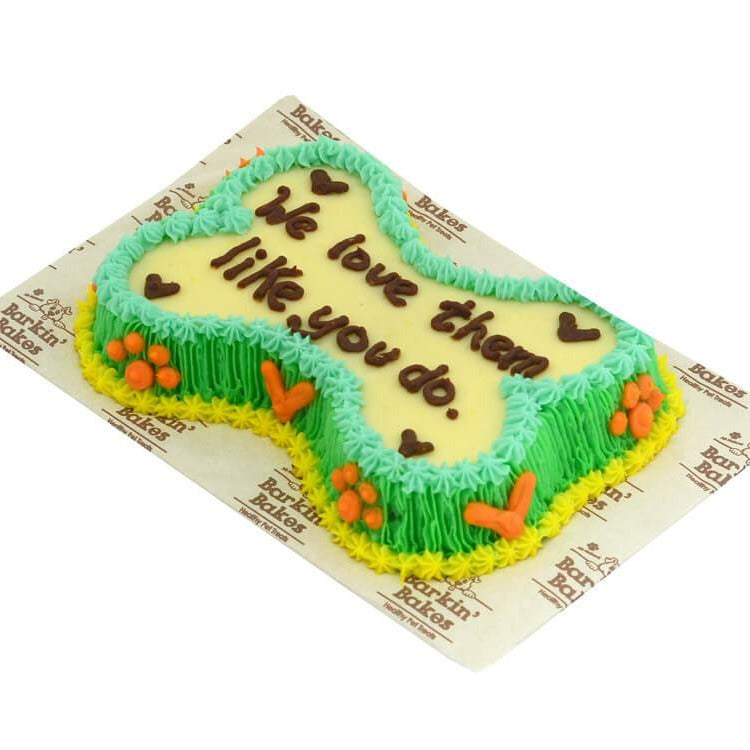 Bone Cake for Dogs - 7x10inch with 3D Topper – Make and Bake for Pets
